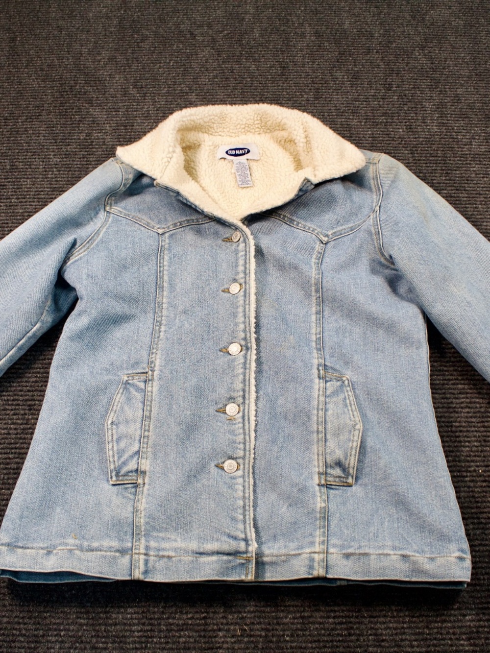 Old Navy Sherpa Lined Denim Trucker Jacket — Size